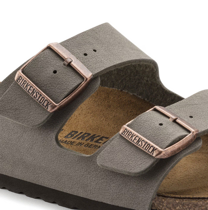 Birkenstock Arizona Birkibuc Stone Sandal - Stone, Narrow