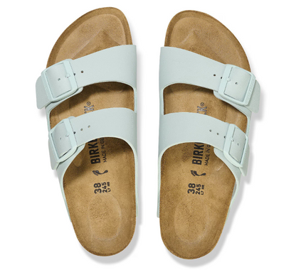 Birkenstock Arizona Birko-Flor Surf Green Sandals - Green, Narrow