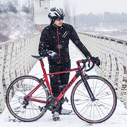 ROCKBROS Men's Winter Cycling Jacket for 5–32°F Thermal Windproof for Biking, Running, Hiking