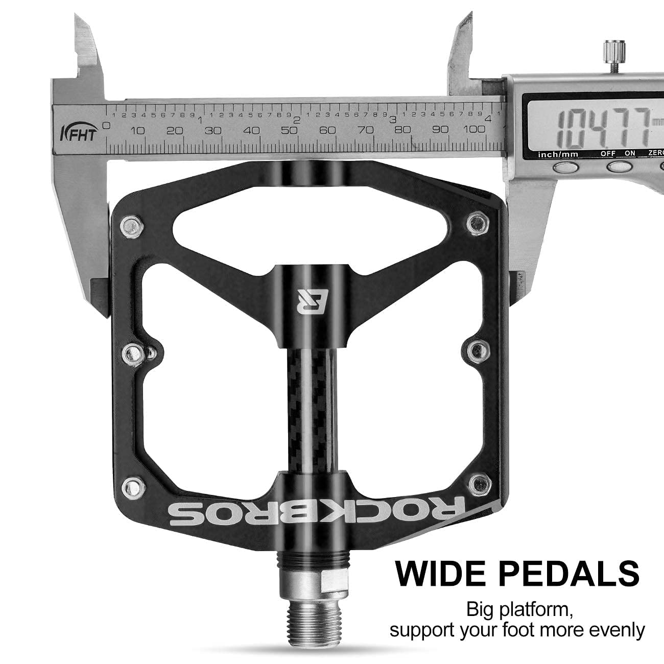 ROCKBROS Mountain MTB Bike Flat 9/16 Lightweight Carbon Fiber Sealed Bearing Pedals - Triathlete Store