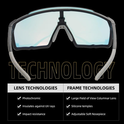 ROCKBROS Photochromic Sport Cycling Sunglasses for Men Women Lightweight UV Protection