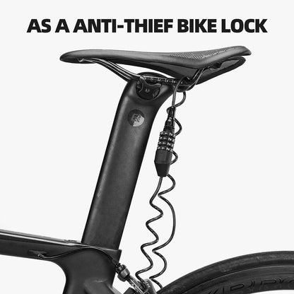 ROCKBROS Lightweight Helmet Lock, Resettable Combination Cable Lock for Bike & Luggage