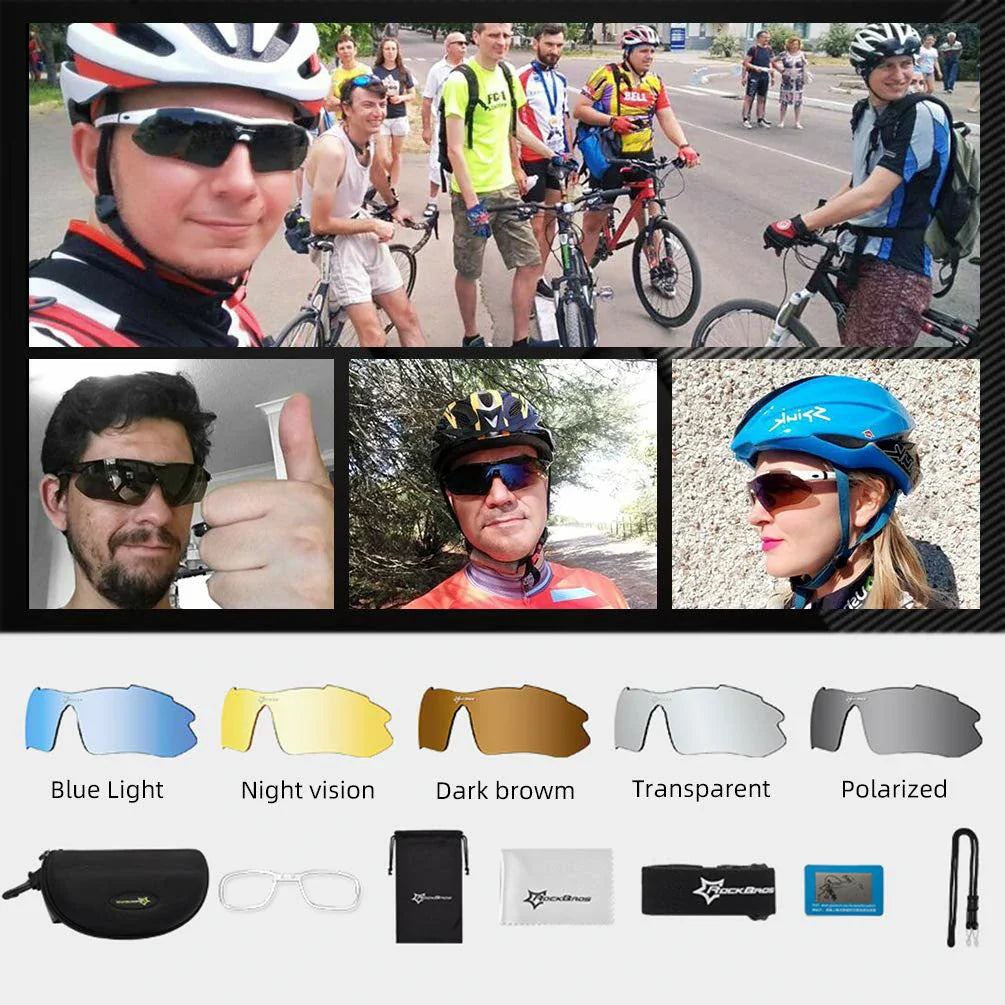 ROCKBROS Polarized Sports Sunglasses UV Protection Cycling Glasses