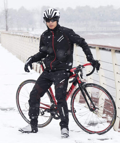 ROCKBROS Men's Winter Cycling Jacket for 5–32°F Thermal Windproof for Biking, Running, Hiking