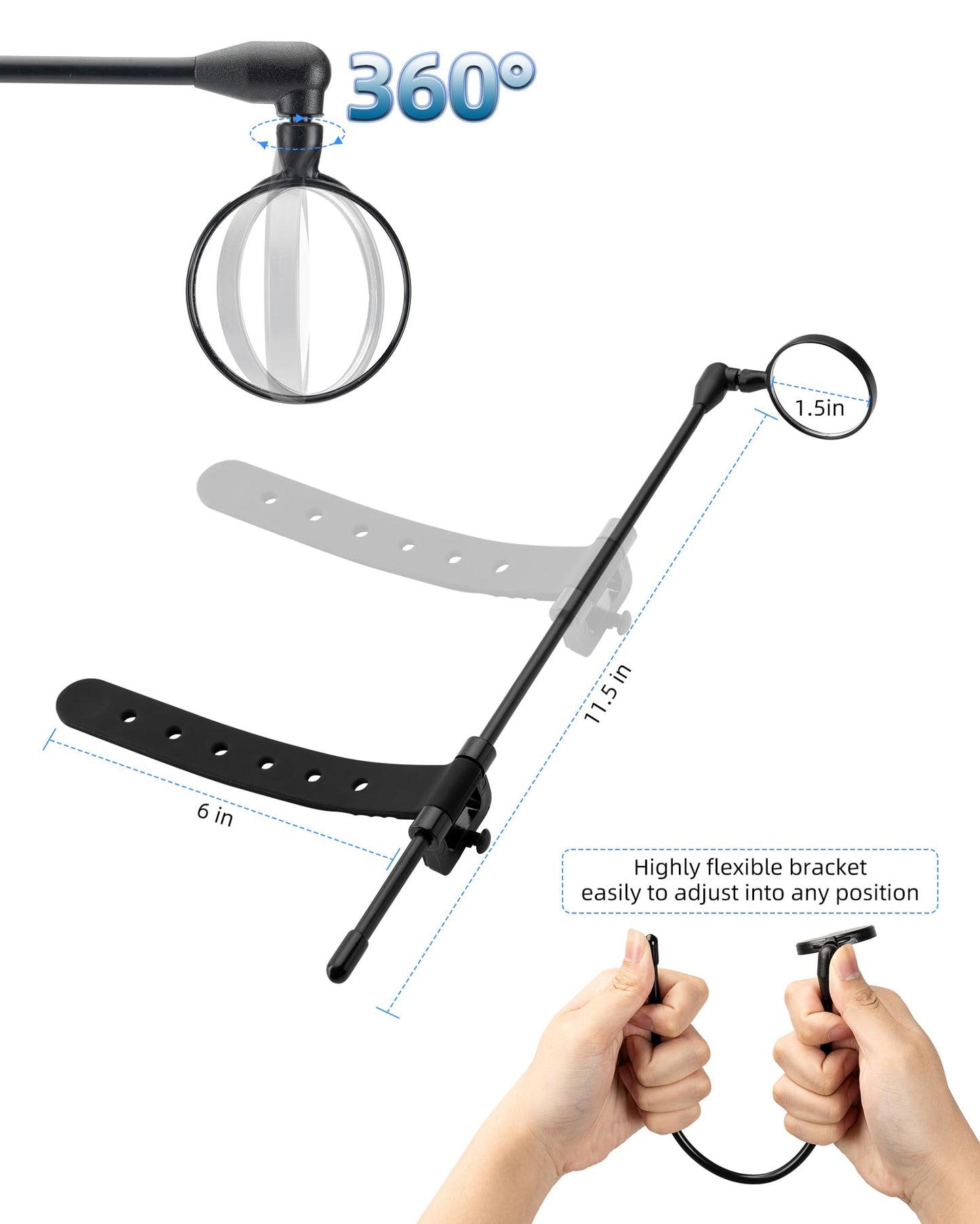 ROCKBROS Bike Helmet Mirror Detachable Fixing Way ycling Mirror