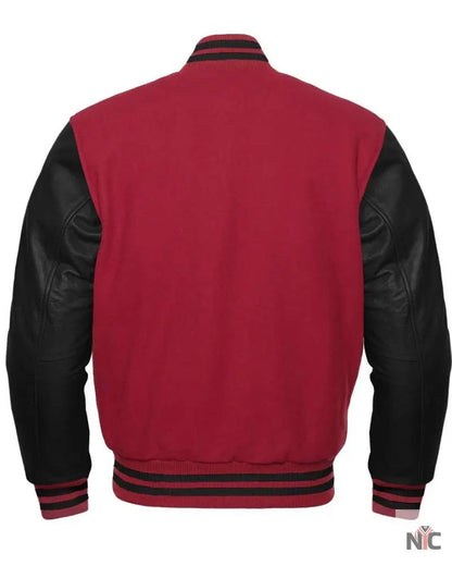 Black And Maroon Varsity Jacket