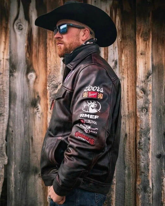 Black Cherry Rodeo Texas Leather Jacket