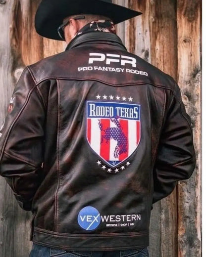 Black Cherry Rodeo Texas Leather Jacket