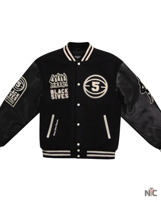 Black Fives Varsity Jacket