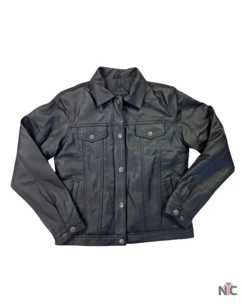 Black Ladies Leather Jacket