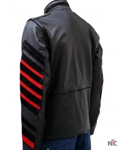 Black Leather Military Jacket for Men’s
