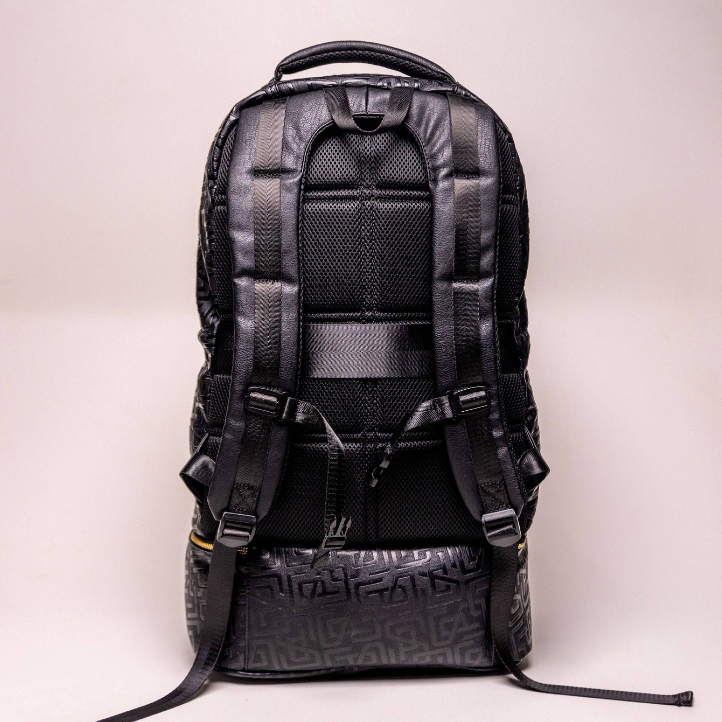 Black Monogram Leather Patented Carry-On Backpack