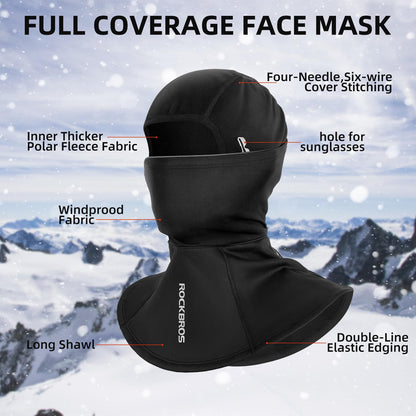 ROCKBROS Balaclava Ski Mask, Windproof Thermal Winter Neck Warmer Hood for Men  Women