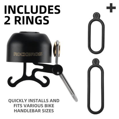 ROCKBROS 100dB Bike Bell, Loud Bicycle Bell for Adults & Kids, Fits 0.87-1.34in Handlebars