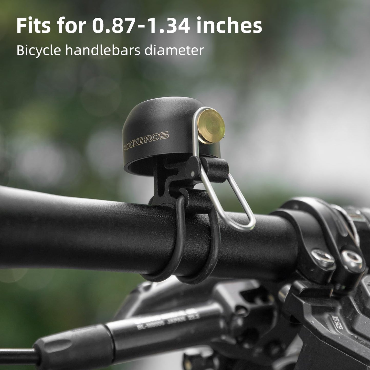 ROCKBROS 100dB Bike Bell, Loud Bicycle Bell for Adults & Kids, Fits 0.87-1.34in Handlebars