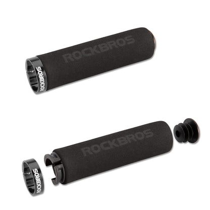 ROCKBROS Bike Grips Foam Single Lock on Bicycle  Soft Comfortable Non-Slip Bike Handle Grips