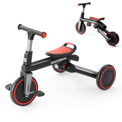 Kids 3 in 1 Tricycle Adjustable Seat Removable Pedals Toddler Ride On Bike