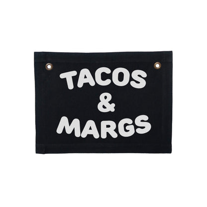 Tacos & Margs Small Canvas Flag