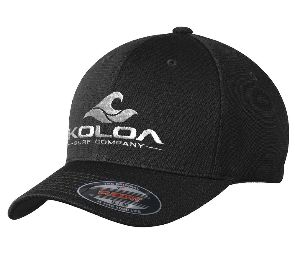Koloa Surf Embroidered Classic Wave Flexfit Cool & Dry Poly Block Mesh Cap