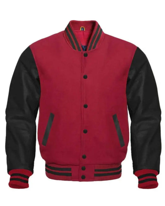 Black And Maroon Varsity Jacket