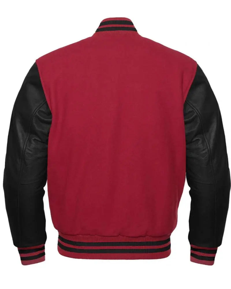 Black And Maroon Varsity Jacket