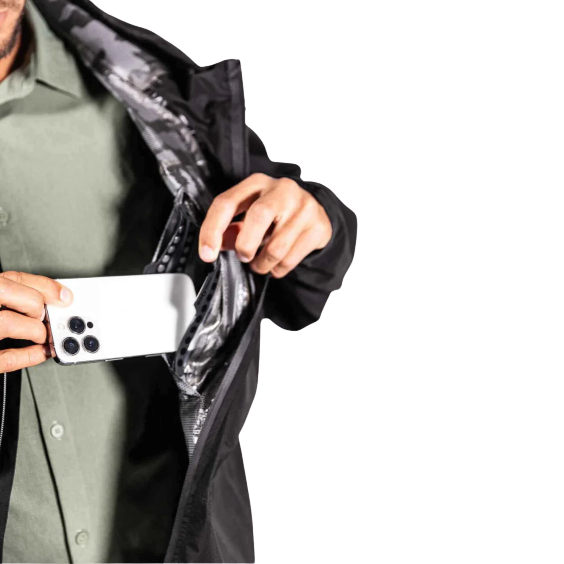 Black Fin - Waterproof Rain Jacket With A Waterproof Pocket - Triathlete Store