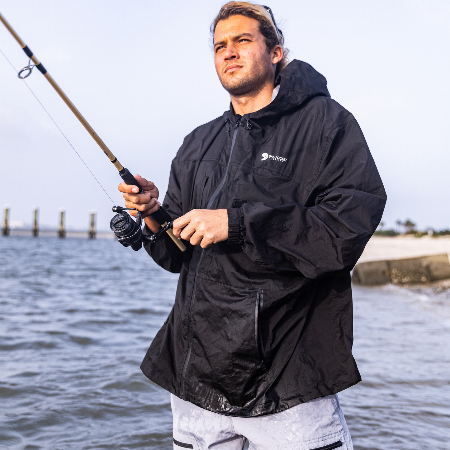 Black Fin - Waterproof Rain Jacket With A Waterproof Pocket - Triathlete Store