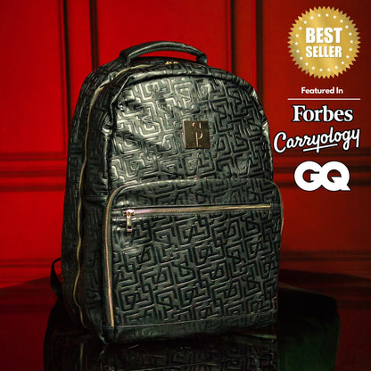 Black Monogram Leather Commuter Bag