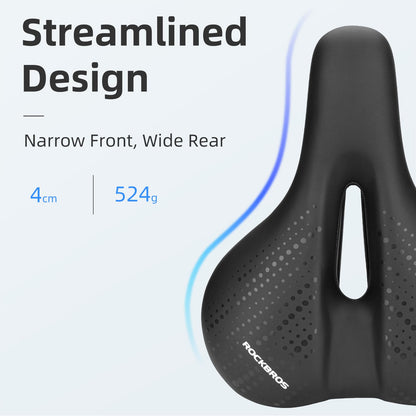ROCKBROS Comfort Gel Bike Seat Breathable Waterproof Saddle Cruiser/Mountain/Fat Bikes - Triathlete Store
