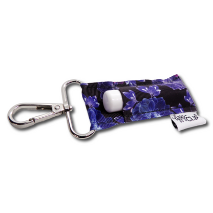 Black and Blue Floral LippyClip® - Economy Hardware + No Packaging