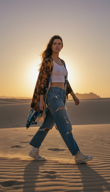 Bleached Shibori All-Season Soft Touch Shawl