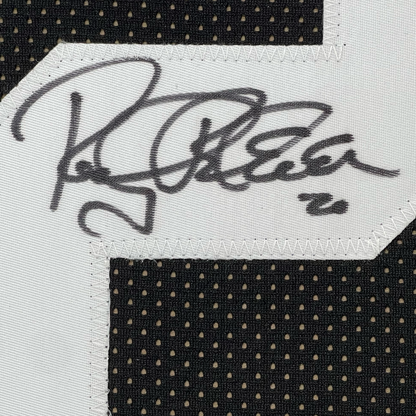 Framed Autographed/Signed Rocky Bleier 4x SB Champ 35x39 Pittsburgh Black Football Jersey JSA COA