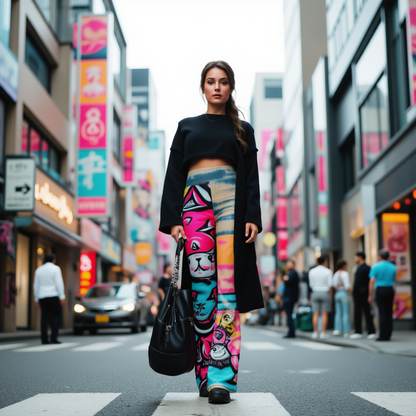 Blicky Kitty High Waist Flare leggings