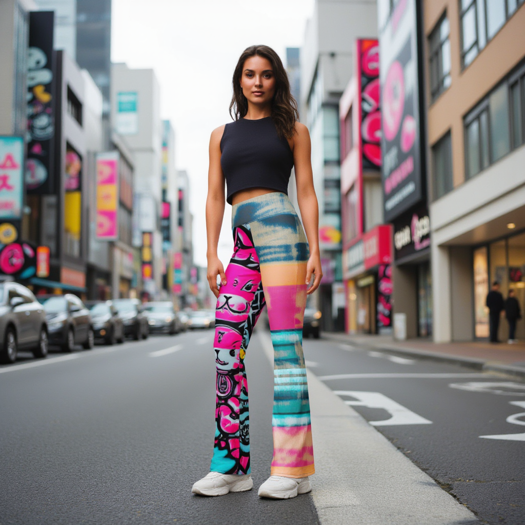 Blicky Kitty High Waist Flare leggings