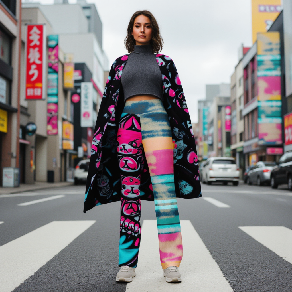 Blicky Kitty High Waist Flare leggings