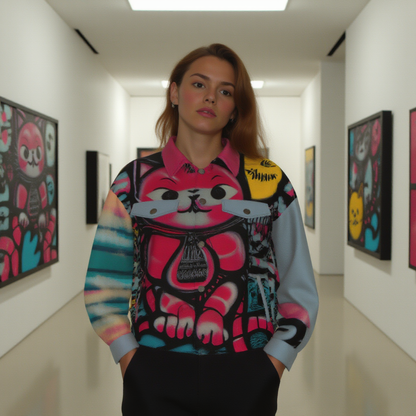 Blicky Kitty Unisex Cotton Canvas Jacket