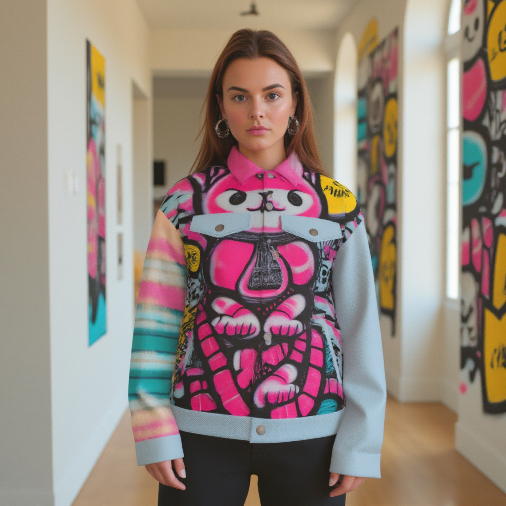 Blicky Kitty Unisex Cotton Canvas Jacket