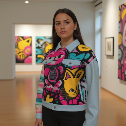 Blicky Kitty Unisex Cotton Canvas Jacket