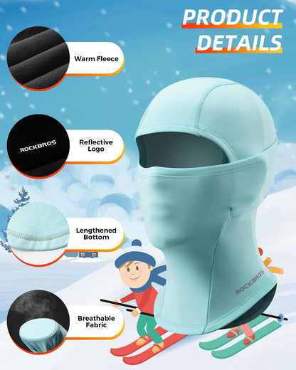 ROCKBROS Windproof Winter Balaclava Ski Mask for Kids