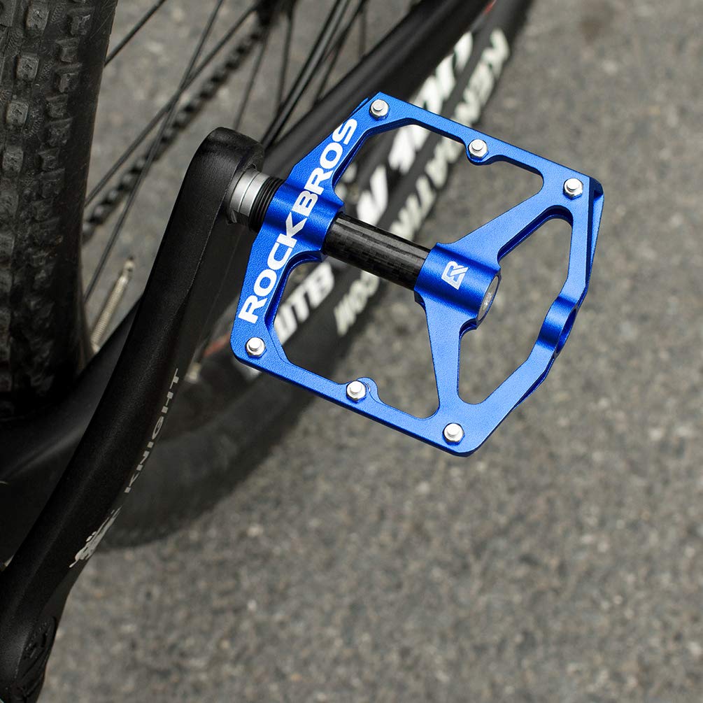 ROCKBROS Mountain MTB Bike Flat 9/16 Lightweight Carbon Fiber Sealed Bearing Pedals - Triathlete Store