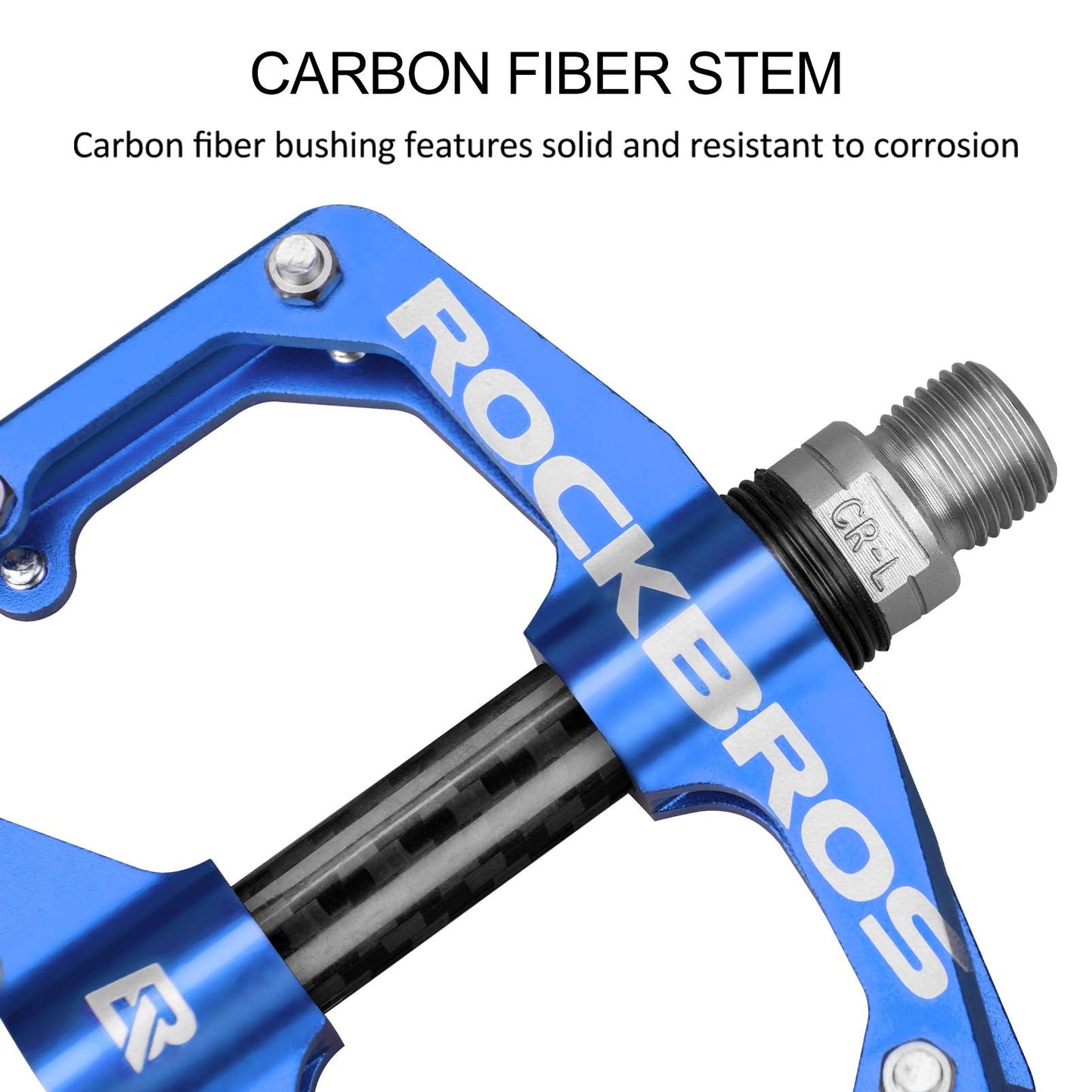 ROCKBROS Mountain MTB Bike Flat 9/16 Lightweight Carbon Fiber Sealed Bearing Pedals - Triathlete Store