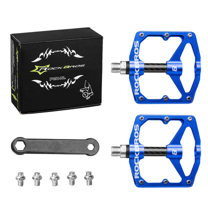 ROCKBROS Mountain MTB Bike Flat 9/16 Lightweight Carbon Fiber Sealed Bearing Pedals - Triathlete Store