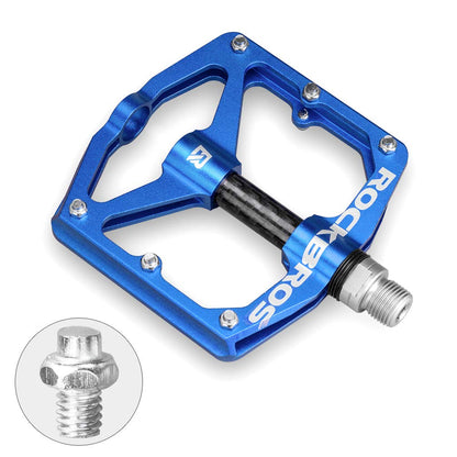 ROCKBROS Mountain MTB Bike Flat 9/16 Lightweight Carbon Fiber Sealed Bearing Pedals - Triathlete Store