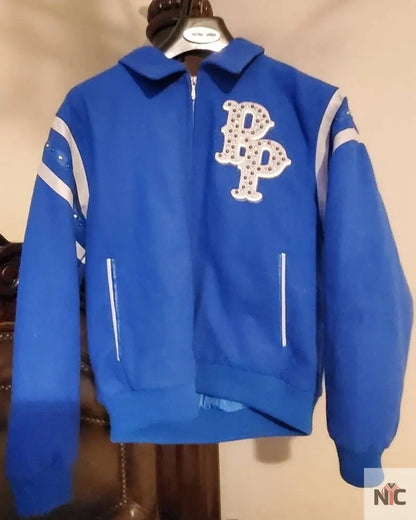 Blue Detroit Lions Pelle Pelle Leather Jacket