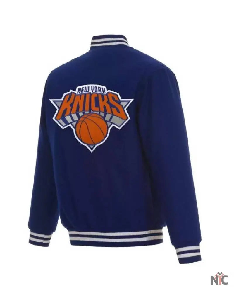 Blue NBA Jeff Hamilton New York Knicks Varsity Jacket