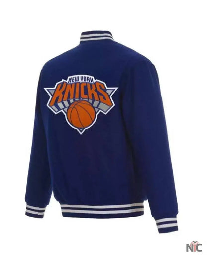 Blue NBA Jeff Hamilton New York Knicks Varsity Jacket