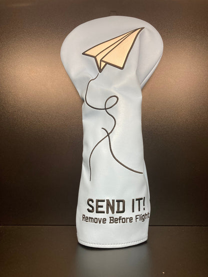 Blue Paper Airplane SEND IT! Headcover