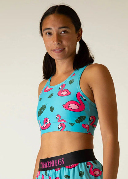 Women's Blue Flamingo OG Sports Bra