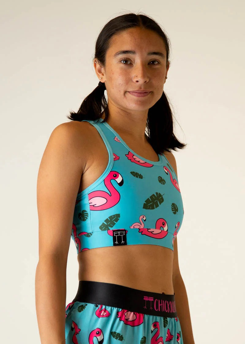 Women's Blue Flamingo OG Sports Bra