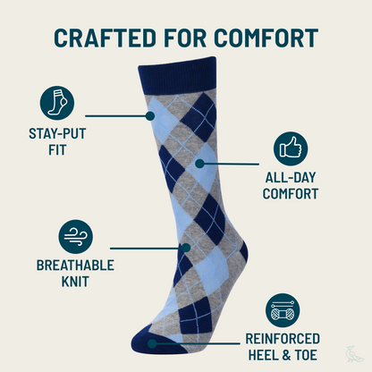Blue and Grey Argyle Socks - Triathlete Store